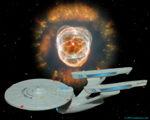 Star Trek: Enterprise A near the Eskimo nebula, also referred to as God's Eye.