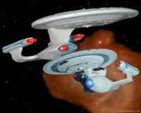 Enterprise C emerges from a subspace rift. Click to Enlarge.