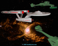 An erratic Kirk takes the Enterprise into the Neutral Zone.
   Click to Enlarge.